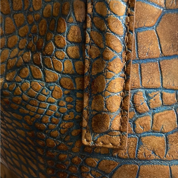 Valentina Italia Vintage Italian Crocodile Alligator Reptile Brown Purse Bag EUC - Picture 3 of 16